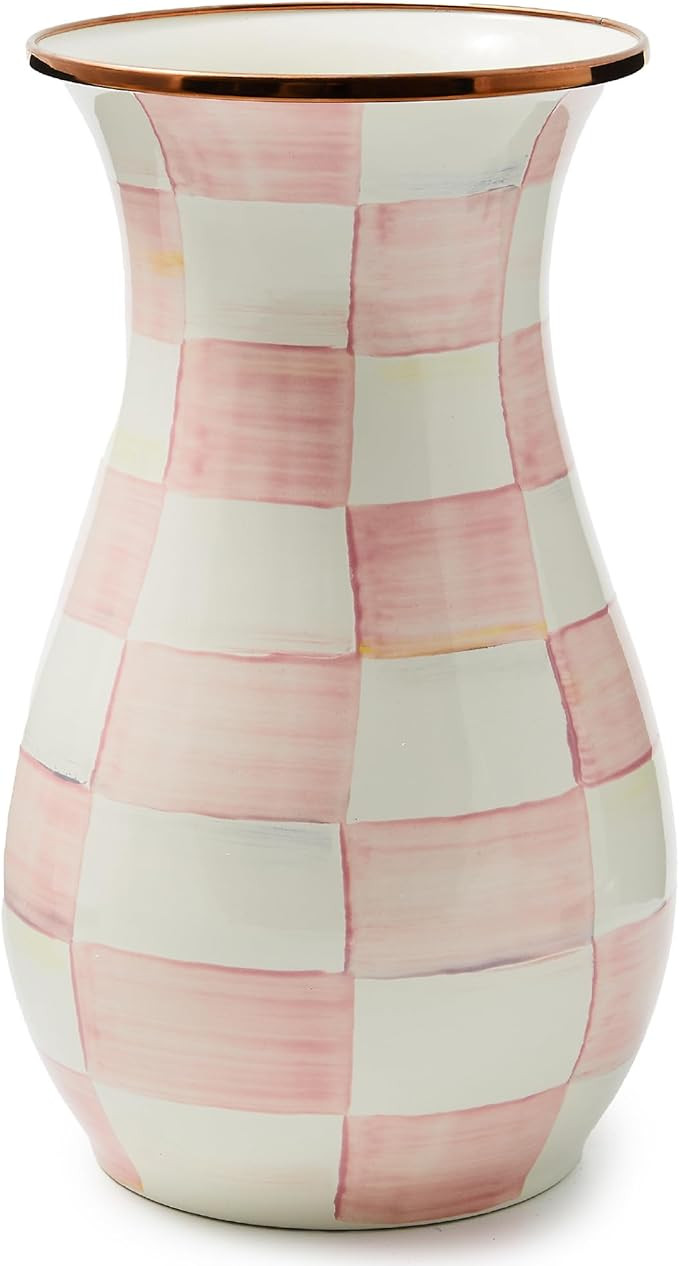 MACKENZIE-CHILDS Tall Enamel Vase, Unique Flower Vase, Bouquet Vase Decor for Living Room, Pink-a... | Amazon (US)