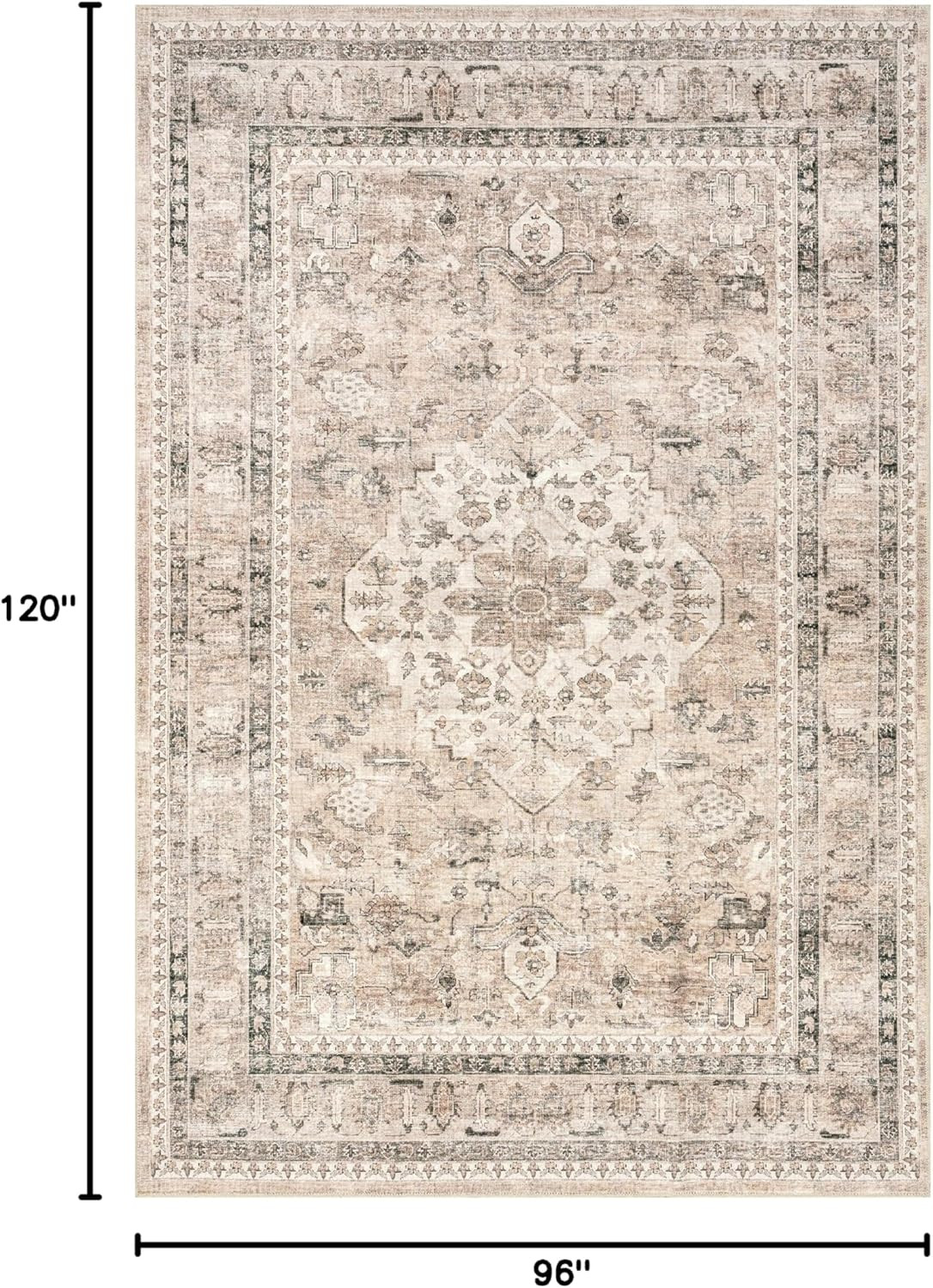 nuLOOM 8' x 10' Machine Washable Area Rug with Waterproof Spill Proof Surface, Non Slip Backing a... | Amazon (US)