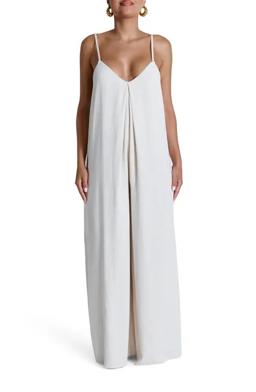 Naked Wardrobe Wide Leg Jumpsuit in Cream at Nordstrom, Size Medium | Nordstrom