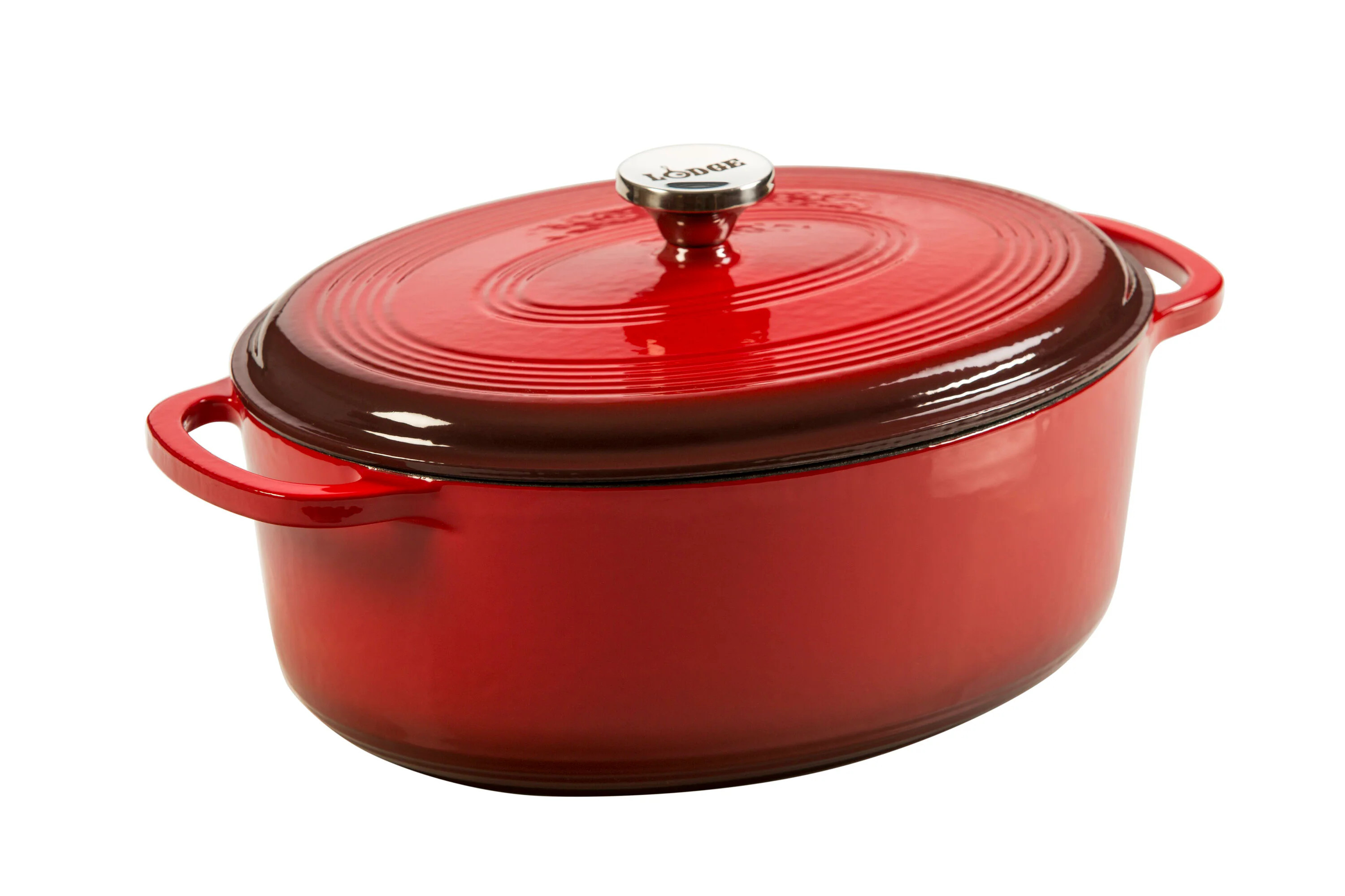 Lodge Cast Iron 7-Quart Cast iron Dutch oven Stainless Steel one_size in Red | EC7OD43 | Lowe's
