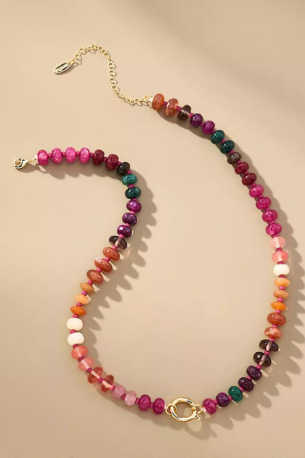 Rainbow Stone Charm Necklace | Anthropologie (US)