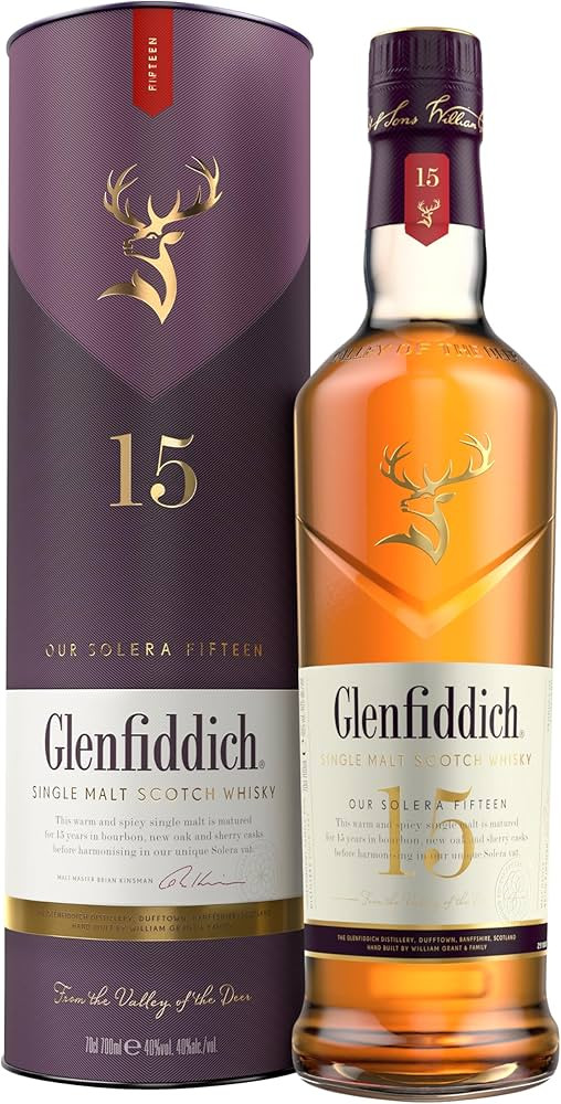 Glenfiddich 15 Jahre Single Malt Scotch Whisky Solera mit Geschenkverpackung, 70cl – ein sensat... | Amazon (DE)