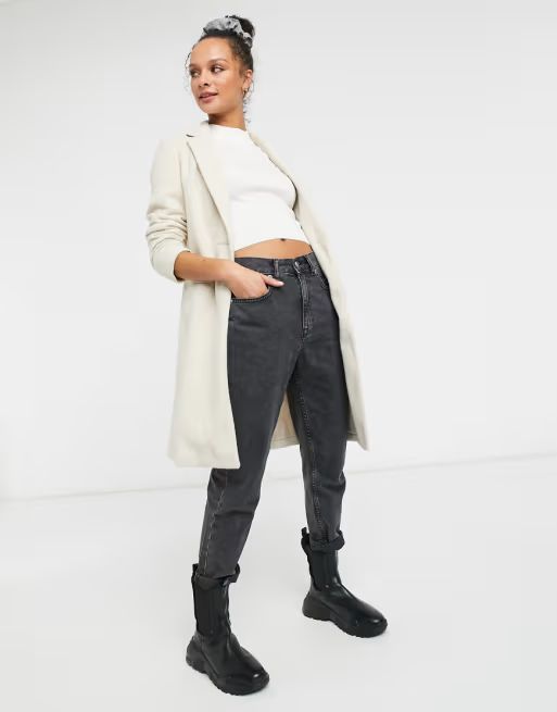 New Look tailored coat in oatmeal | ASOS (Global)