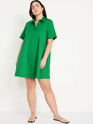 Short-Sleeve Mini Shirt Dress | Old Navy (US)