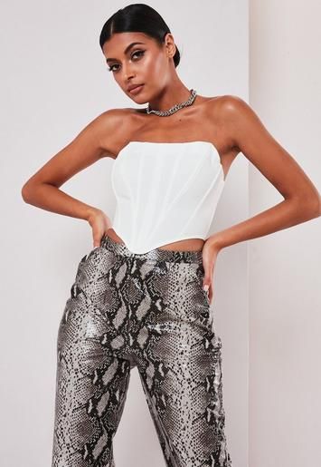 Missguided - White Corset Bandeau Top | Missguided (US & CA)