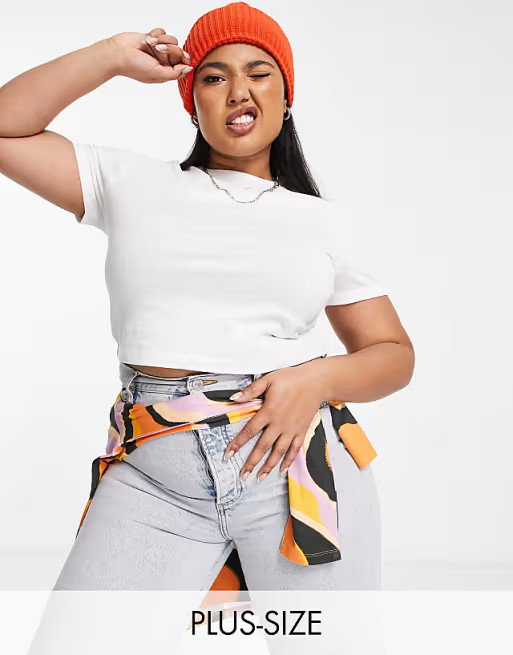 COLLUSION Plus fitted t-shirt in white | ASOS (Global)