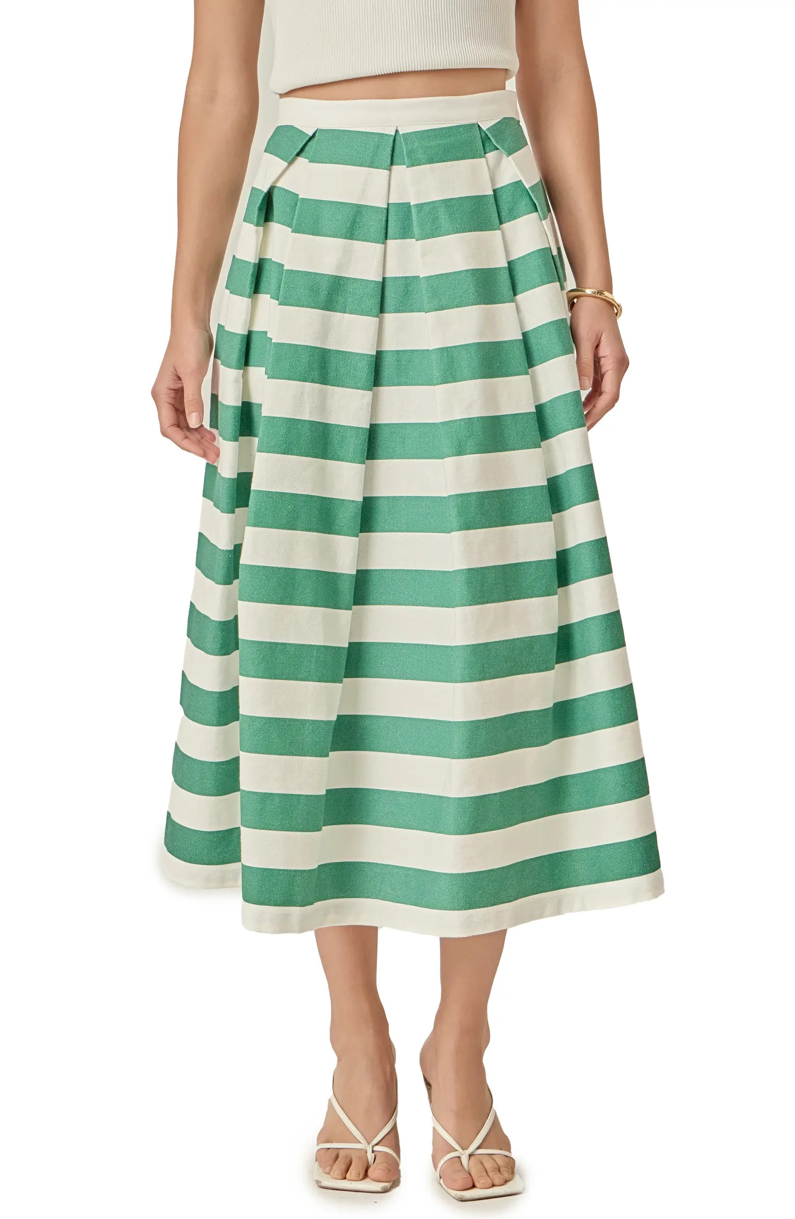 Bold Stripe Cotton Midi Skirt | Nordstrom