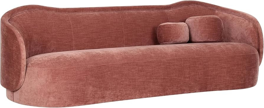 Tov Furniture Circe Cream Textured Velvet Sofa (Mauve) | Amazon (US)