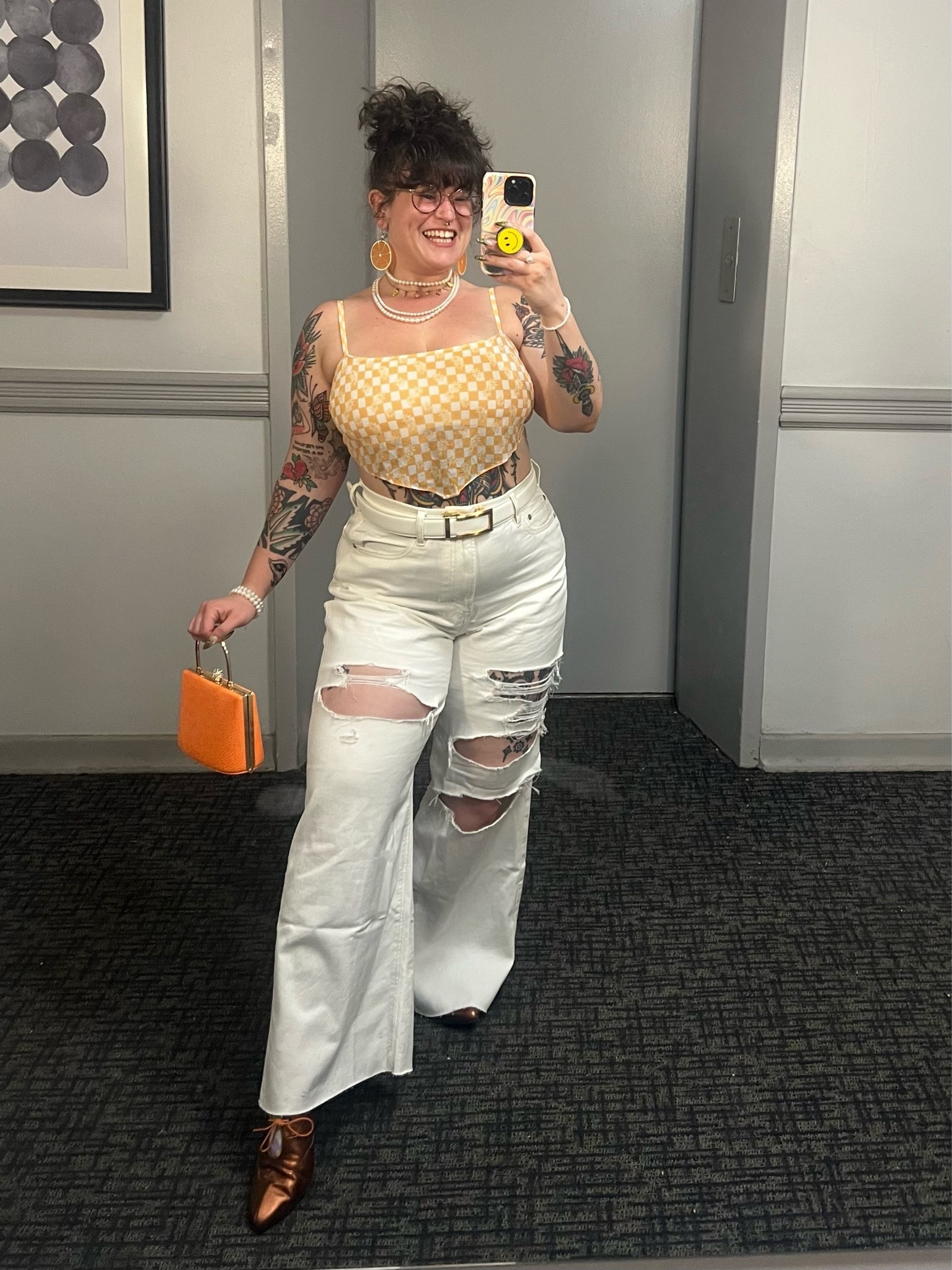 obsessed w these curvy jeans (size 12), they fit so perfectly!! i love ripped jeans for keeping cool in summer humidity 🤭 i bought them to tie dye but maybe i should keep them white??

this ratchet belt is holeless and super adjustable, and shoes are fluevog (:

#LTKjeans #LTKsale #LTKmidsize