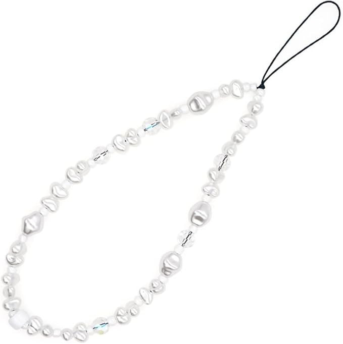 ISYSUII Beaded Phone Lanyard Wrist Strap Cute Kawaii Rainbow Color Beaded Phone Charm Strap Pearl... | Amazon (US)