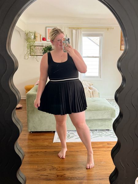 This pleated target active dress is so good! Wearing XL #midsize #target 