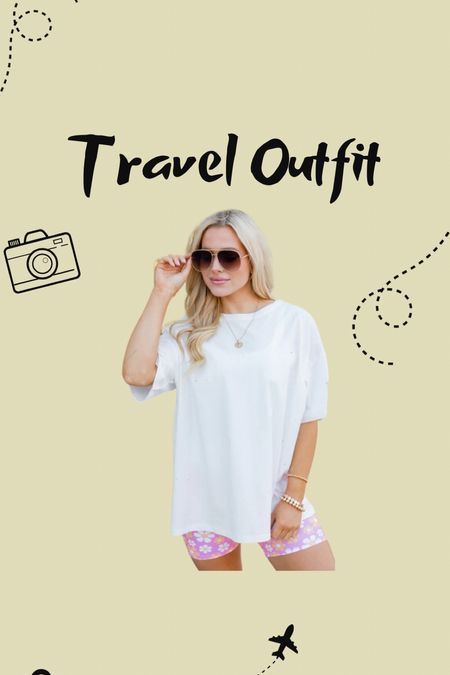 Travel outfit 
Airport outfit 
Oversized tshirt 

#LTKfindsunder50