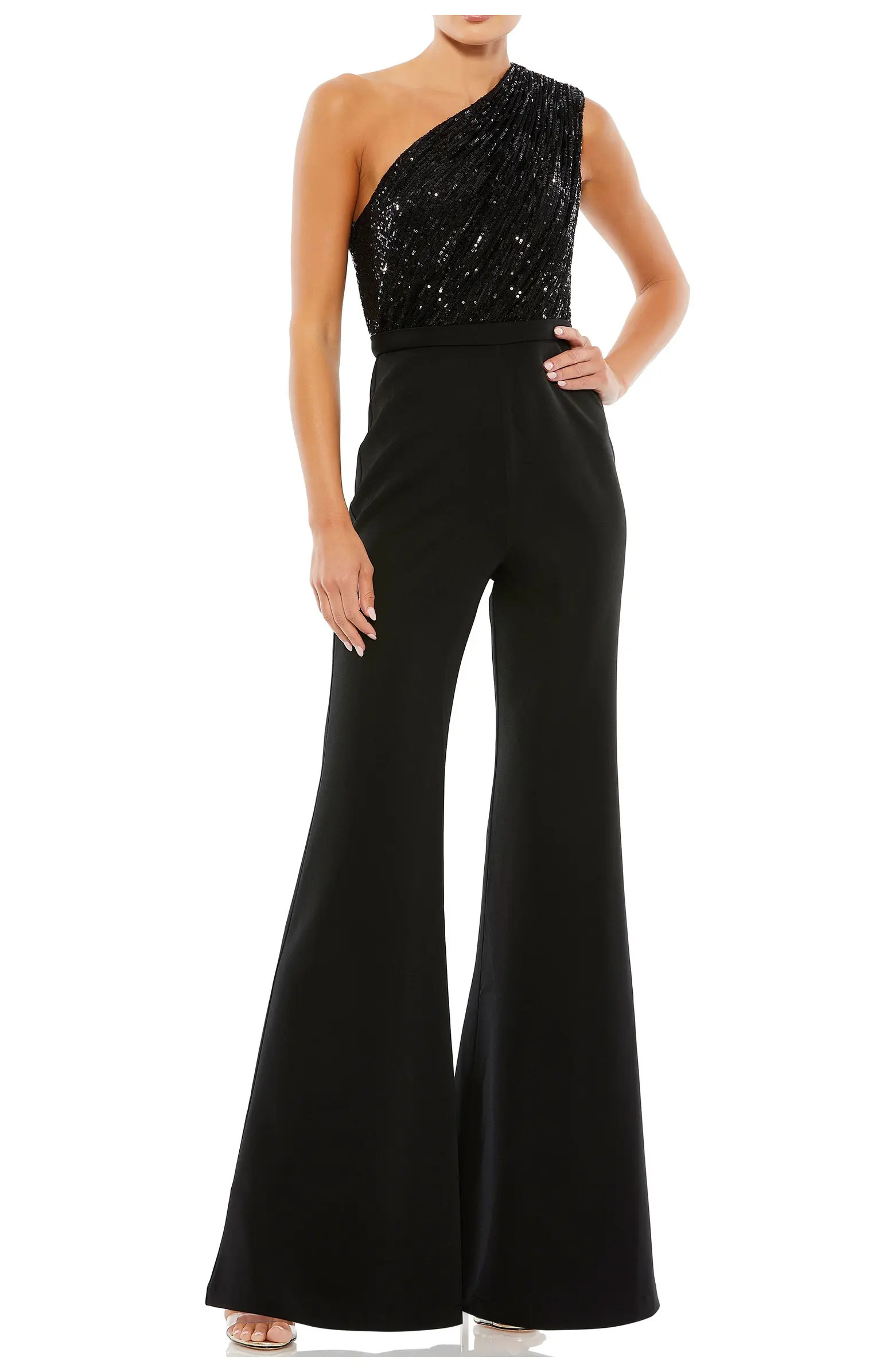 Sequined One Shoulder Jumpsuit | Nordstrom