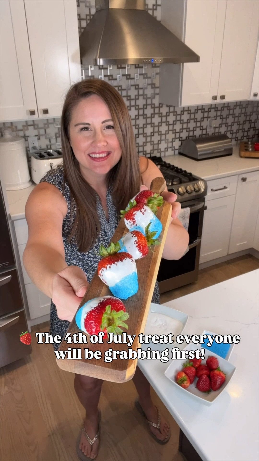 🍓❤️🤍💙 Save this for your 4th of July party!

These patriotic strawberries are almost too cute to eat! Fresh strawberries topped with a sweet red, white & blue finish make the perfect no-bake treat for summer celebrations, BBQs, pool parties, and fireworks night. ✨

Pro tip: If you're making them ahead of time, swap the marshmallow fluff for melted white chocolate or candy melts for a longer-lasting treat!

#FourthOfJulyTreats #PatrioticDesserts #RedWhiteAndBlueFood #SummerPartyIdeas #EasyDessertIdeas

#LTKFamily #LTKParties

#LTKSeasonal #LTKfoodie #LTKHome