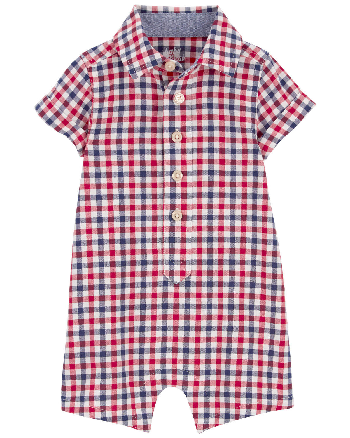 Baby Plaid Button-Front Romper | Carter's