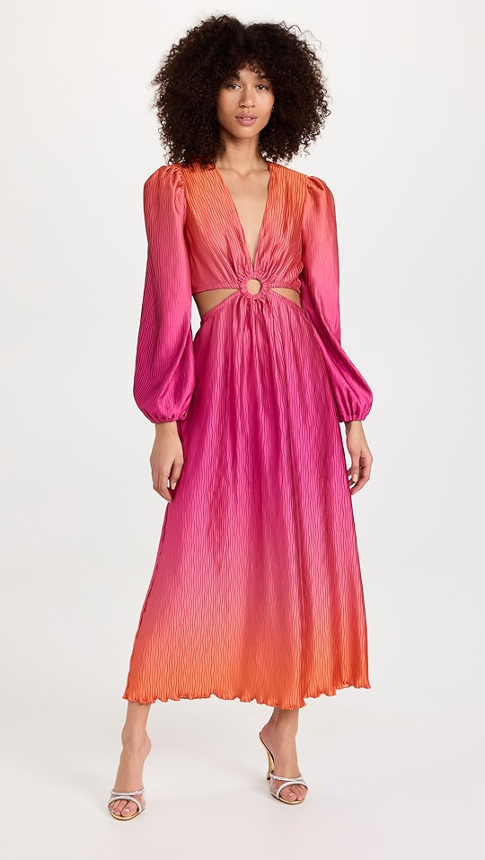 Jonathan Simkhai Jaelyyn Ombre Plisse Cover Up Cut Out Dress | SHOPBOP | Shopbop