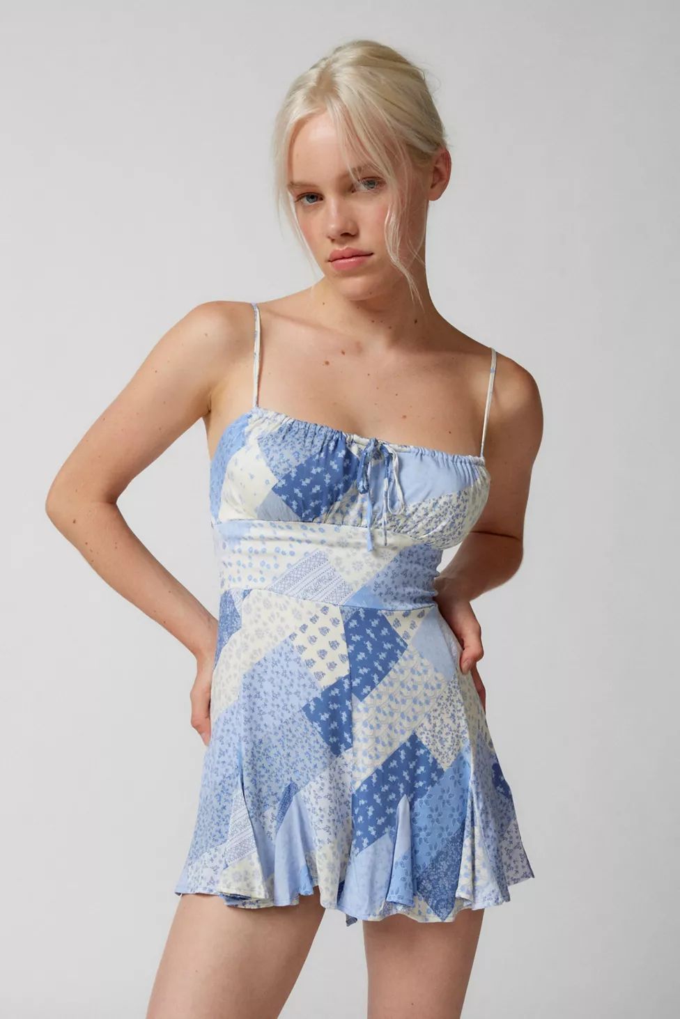 Kimchi Blue Leila Patchwork Romper | Urban Outfitters (US and RoW)