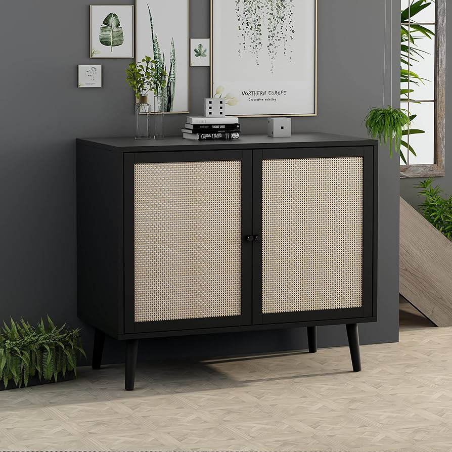 ORRD Sideboard Buffet Cabinet, Wide Kitchen Storage Cabinet with Rattan Doors and Adjustable Shel... | Amazon (US)