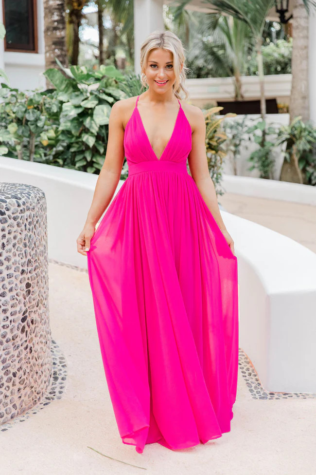 It All Begins With Love Magenta Maxi Dress FINAL SALE | Pink Lily
