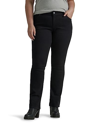 Lee Women's Plus Size Legendary Mid Rise Bootcut Jean Black 20 Plus Long | Amazon (US)