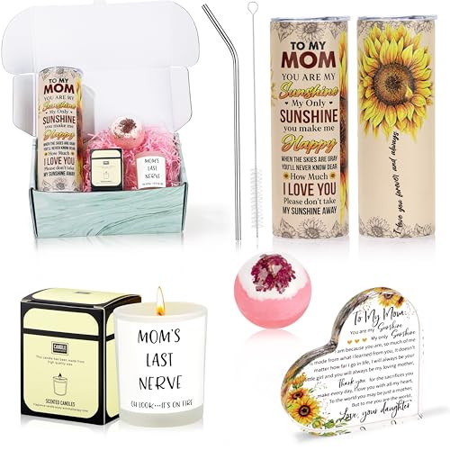 Sunflower Gifts for Mom Mother's Day Unique Gift for Mama 20oz Tumbler Cup Birthday Gifts Drinking Cup Sending Sunshine Gift Basket | Amazon (US)