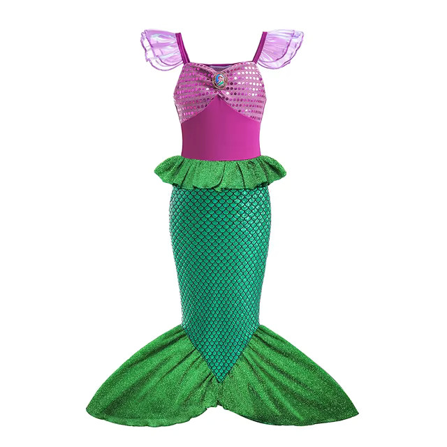 Disney Princess Mermaid Ariel Costume For Girls Kids Cosplay Children Carnival Birthday Party Pro... | AliExpress (US)