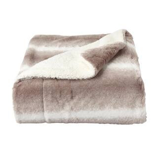 Lavish Home Oversized Faux Fur Cream Beige Hypoallergenic Throw Blanket 66HD-Throw026 - The Home ... | The Home Depot