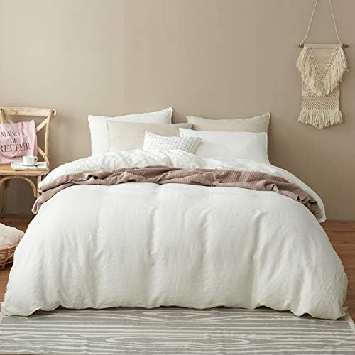 DAPU Pure Linen Duvet Cover Set, 100% Natural French Linen from Normandy, Breathable and Durable for | Amazon (US)