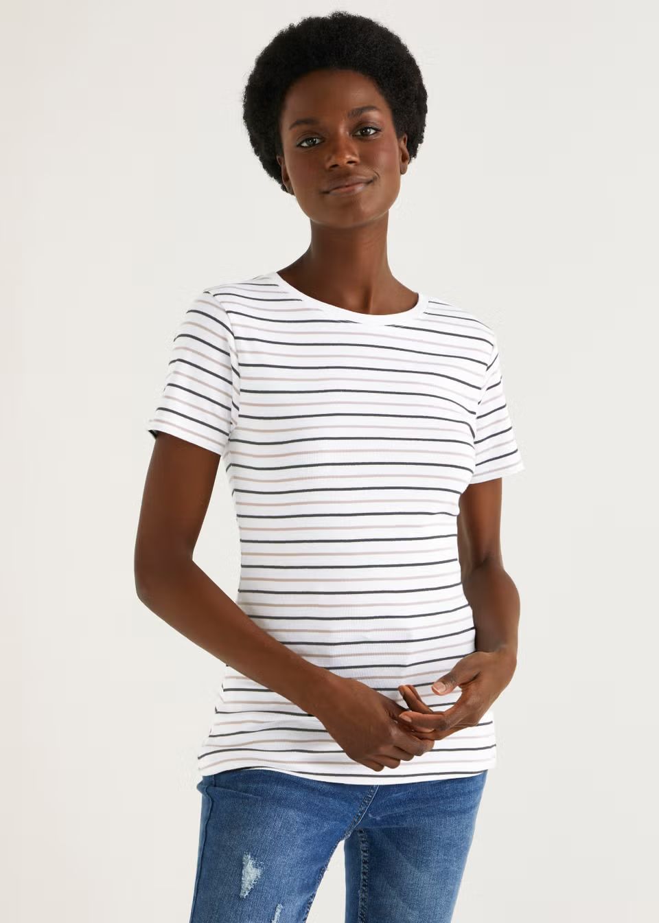 White Stripe Print T-Shirt | Matalan (UK)