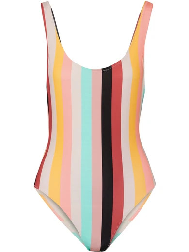 Solid and Striped - The Anne-marie Striped Swimsuit - Bubblegum | NET-A-PORTER (US)