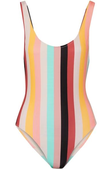 Solid and Striped - The Anne-marie Striped Swimsuit - Bubblegum | NET-A-PORTER (US)