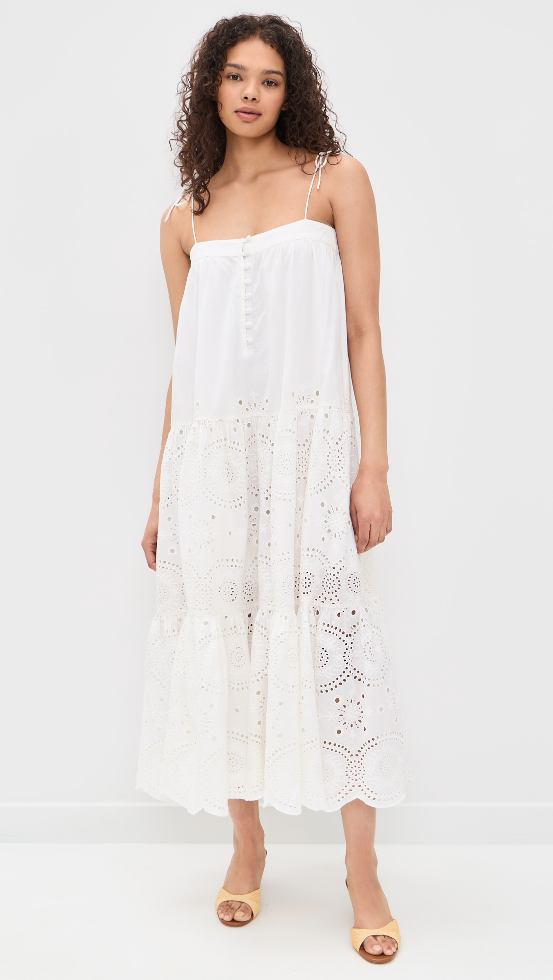 Marea Camille Dress White Eyelet XL | Shopbop