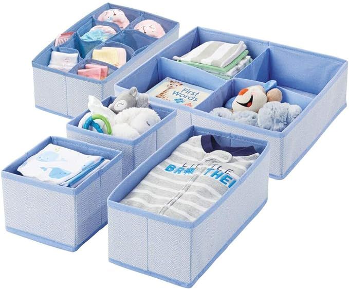 mDesign Soft Fabric Dresser Drawer and Closet Storage Organizer Set for Child/Baby Room or Nurser... | Amazon (US)