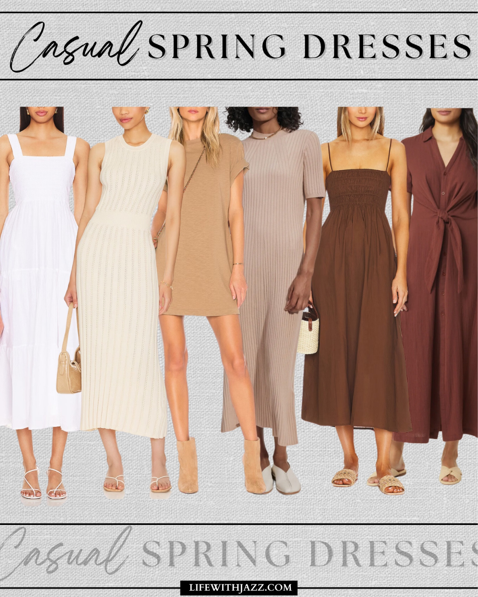 Casual/everyday spring summer dresses 

Neutral dresses / tshirt dress / maxi 

#LTKSeasonal #LTKstyletip #LTKfindsunder100