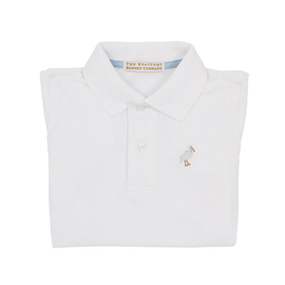 Prim & Proper Polo & Onesie - Worth Avenue White with Multicolor Stork | The Beaufort Bonnet Company