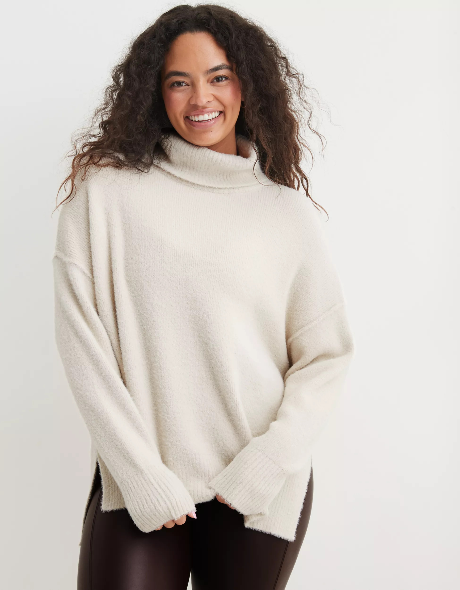 Aerie Buttercream Turtleneck Sweater | Aerie
