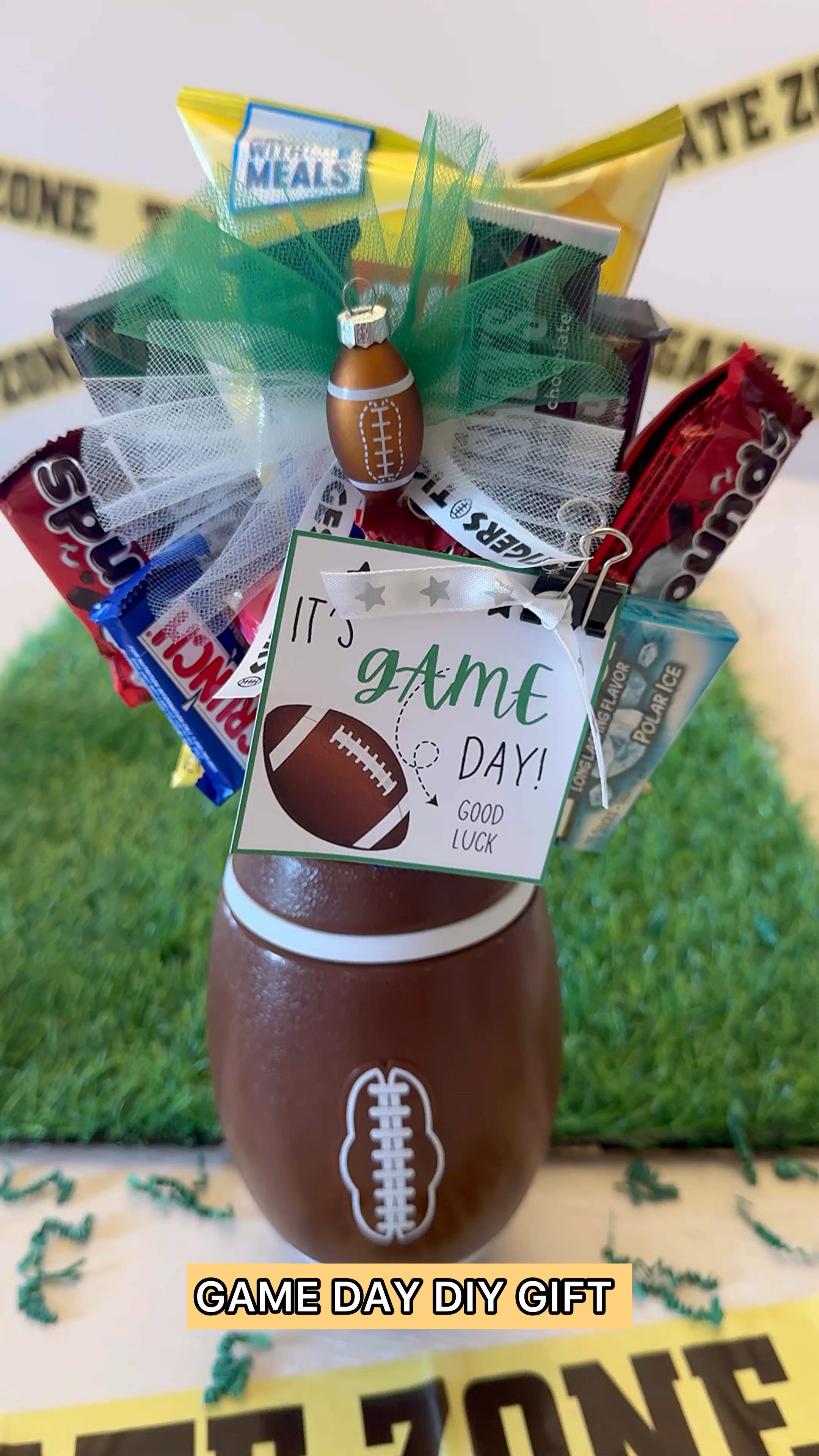 🏈 Game Day Gift Idea🏈 
This DIY football-themed gift is perfect for any sports fan, and your favorite football player! Using football containers, candy, and a personalized team ribbon, you’ll score big points with this creative present.🎁 

#LTKParties
