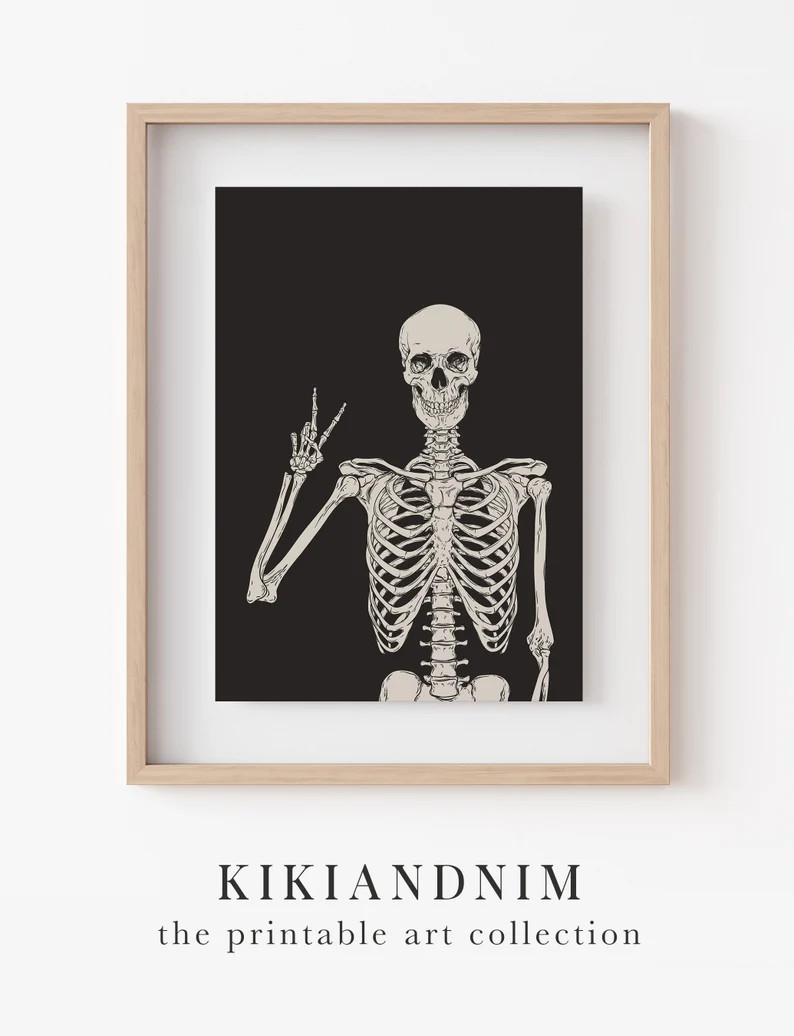 skeleton print | halloween printable wall art | halloween decor | halloween poster | halloween pr... | Etsy (US)