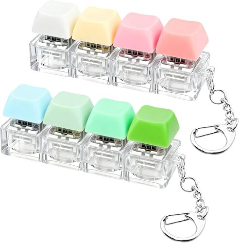 2 PCS Keyboard Fidget Toy, Keyboard Fidget Keychain 4-in-1 Keyboard Decompression Button Finger Clicker Toys, Button Stress Relief Fidget Gifts to Relief Stress (Pink Yellow White Green) | Amazon (US)