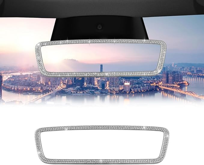 2025 Tesla 3/Y Exclusive Sparkling Diamond Like Interior Rearview Mirror Decoration, Exquisite an... | Amazon (US)