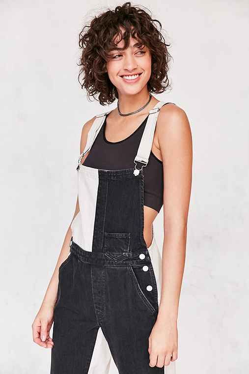 GUESS 1981 Colorblock Dungaree Overall,BLACK & WHITE,24 | Urban Outfitters US