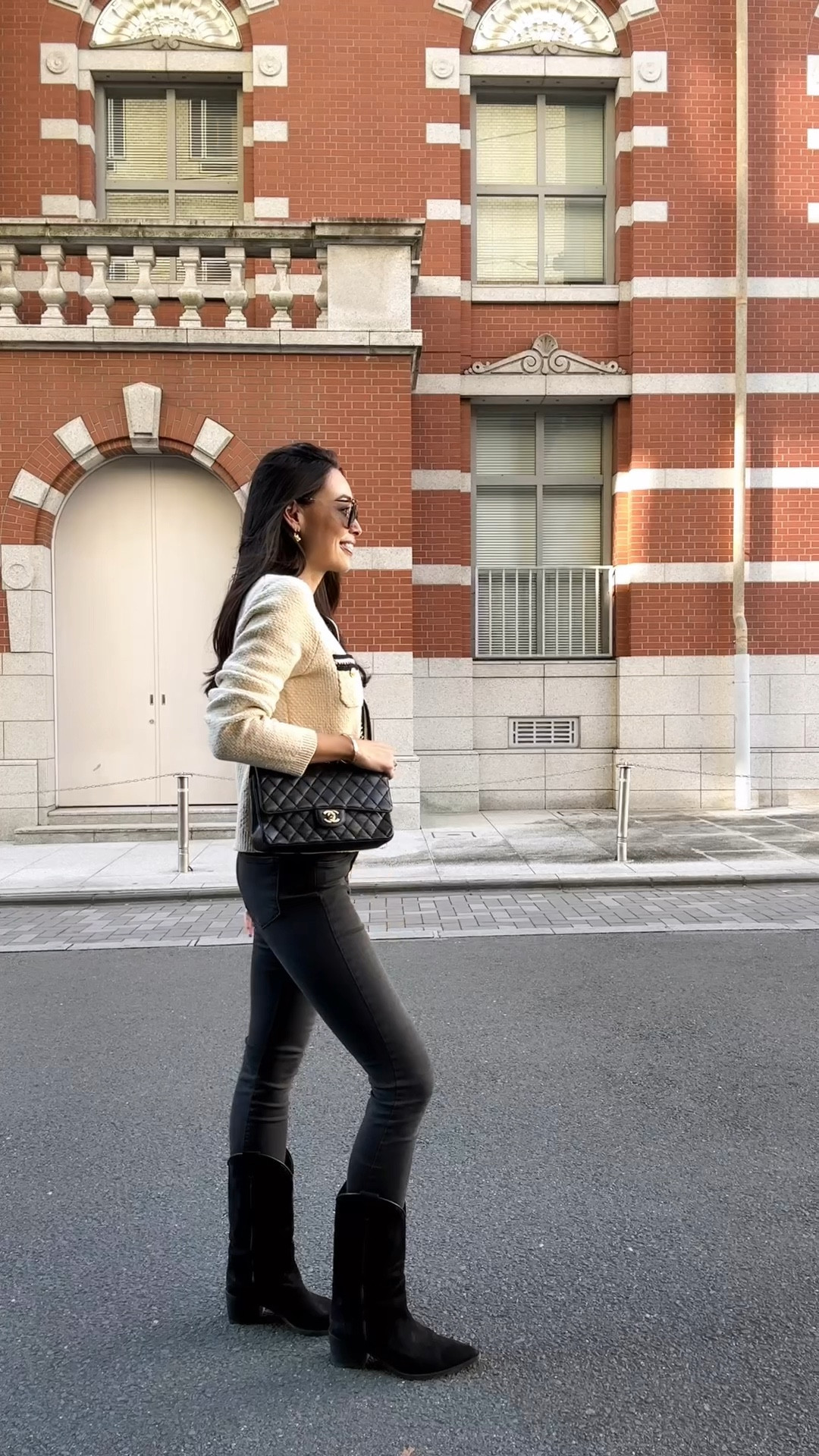 Japan travel outfit, fall outfit, cowboy boots, boot, Chanel bag, sweater, cardigan. 

#LTKSeasonal #LTKShoeCrush #LTKVideo