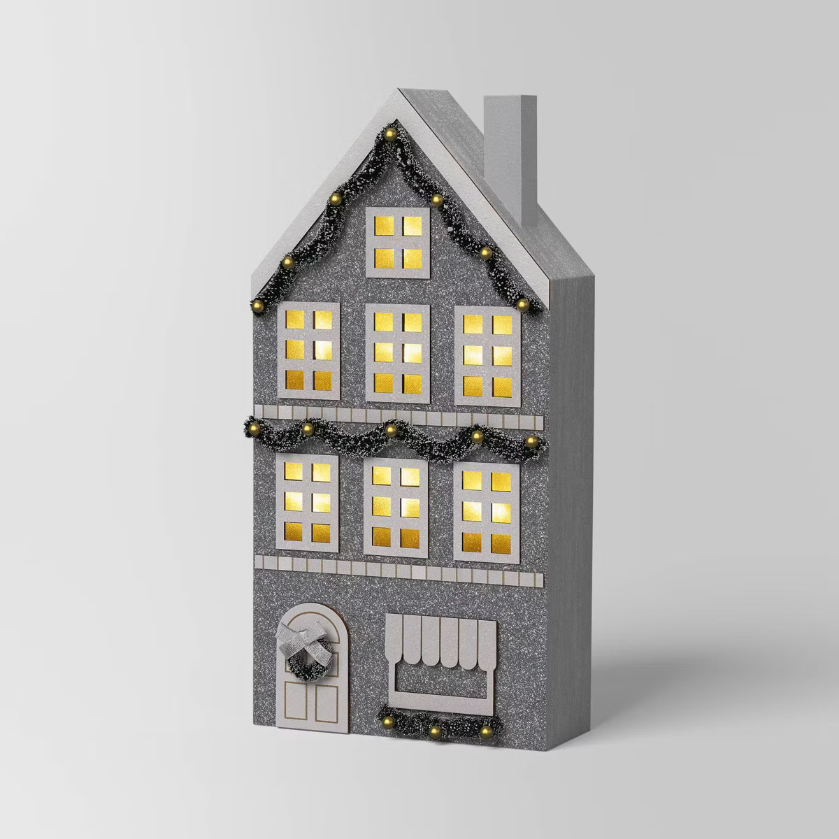 Christmas Lit Mantle House Silver - Wondershop™ | Target