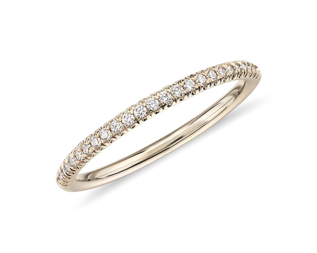 Petite Micropavé Diamond Ring in 14k Yellow Gold (1/10 ct. tw.) | Blue Nile