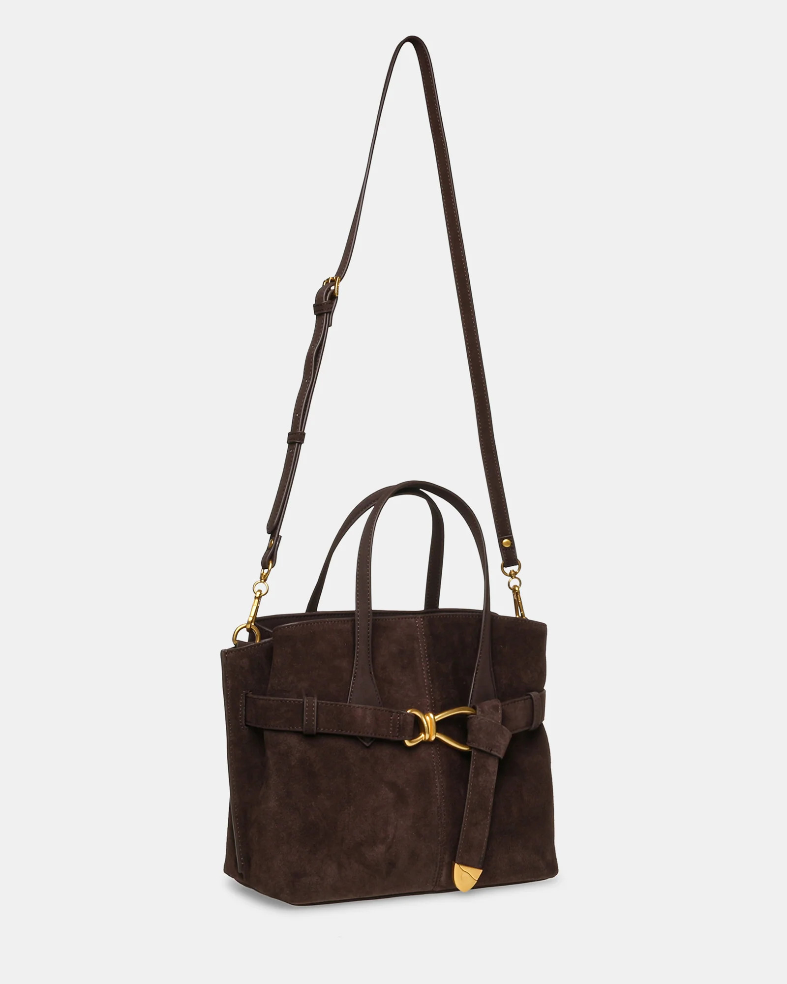 BSOOKIE Brown Suede Top Handle Bag | Women's Designer Handbags | Steve Madden (Canada)