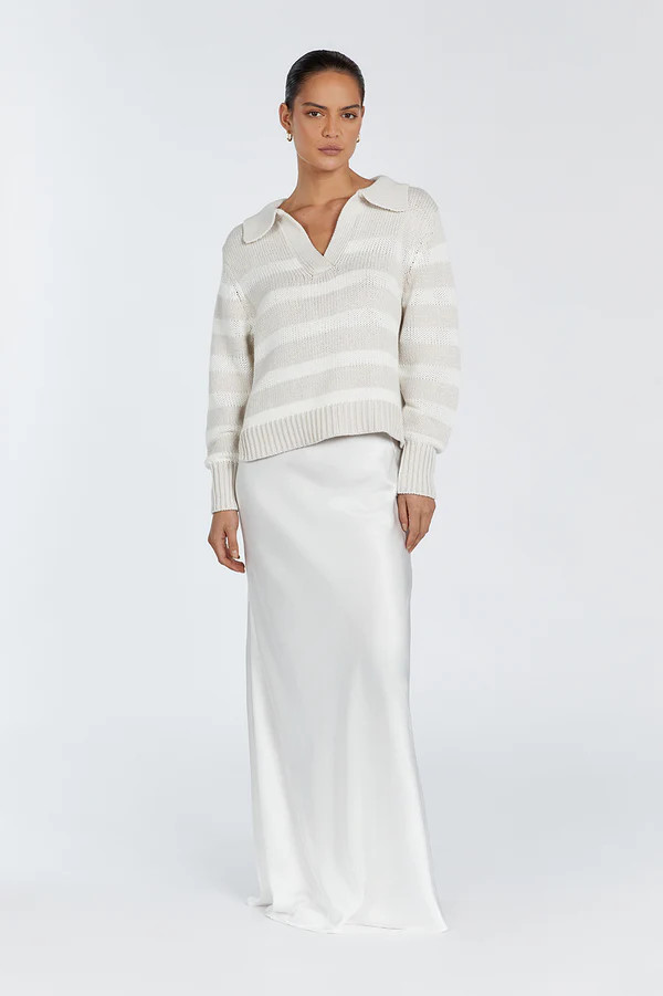 COLBIE CREAM STRIPE KNIT JUMPER | DISSH