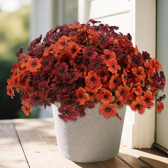 Geegoods Artificial Mum Flowers for Outdoors, 16 Bundles UV Resistant | Amazon (US)