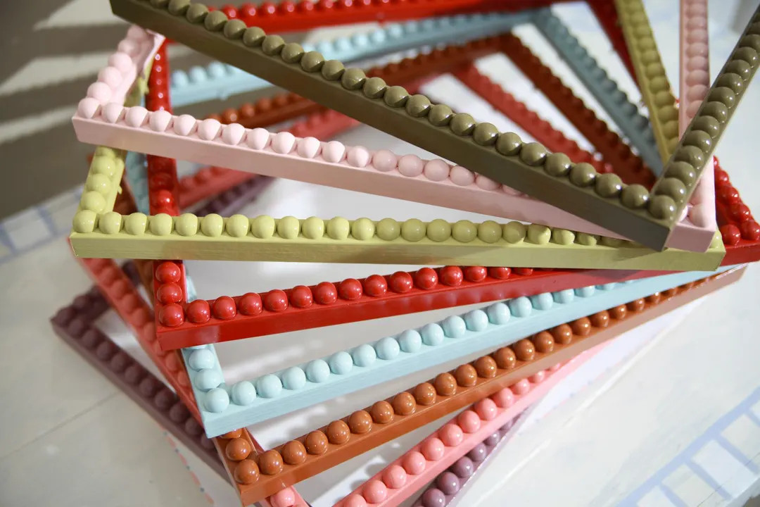 Glossy Beaded Bobbin Picture Frame | Lacquered Bobbin Frame | Bubble Frames | Cottage Style Photo... | Etsy (US)