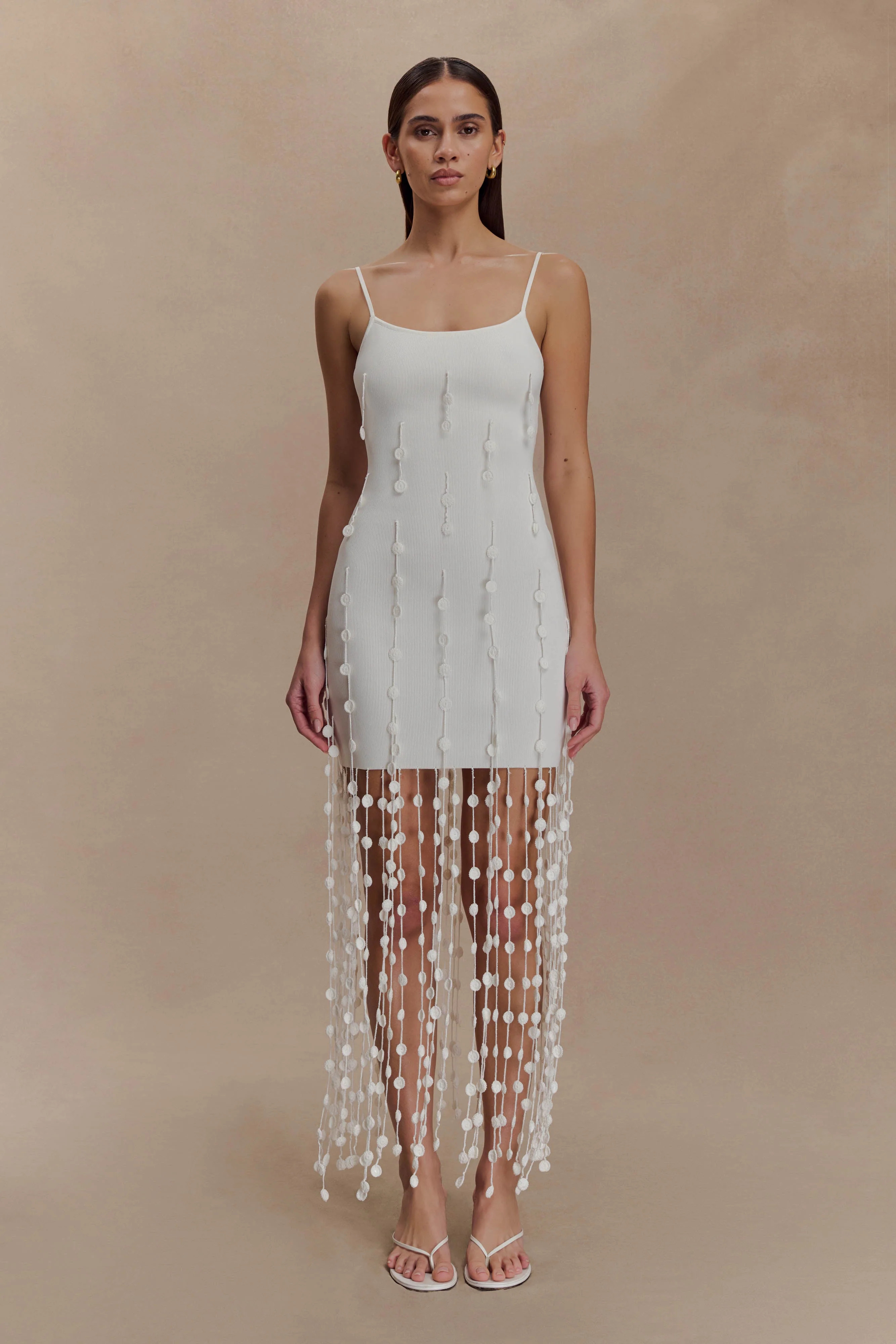 Marisol Marisol Off Shoulder Boucle Maxi Dress - Ivory | MESHKI US