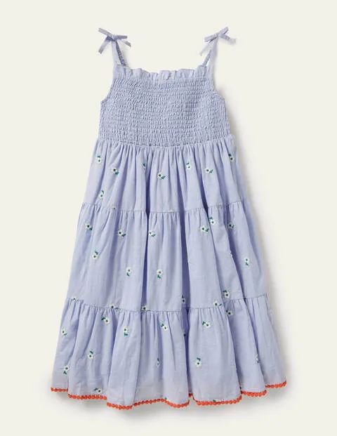 Tiered Sun Dress - Chambray | Boden (US)